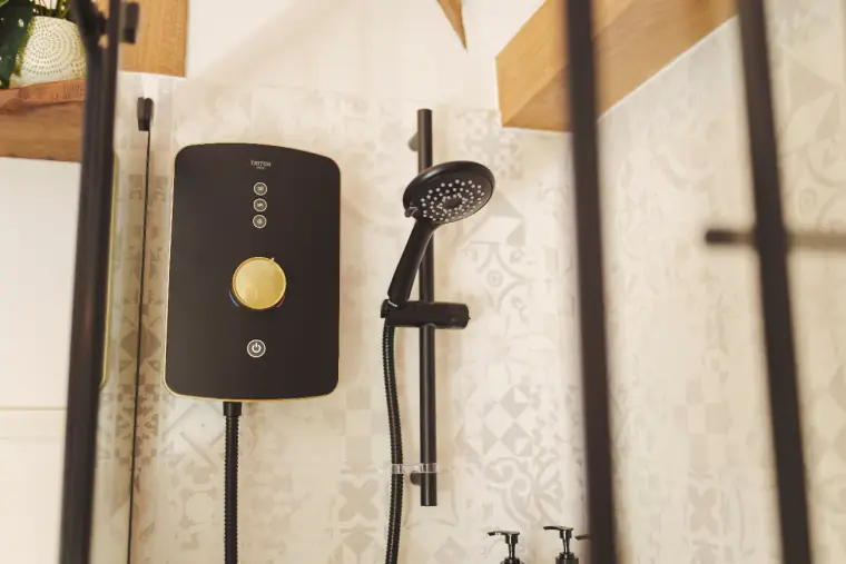 The walk-in shower